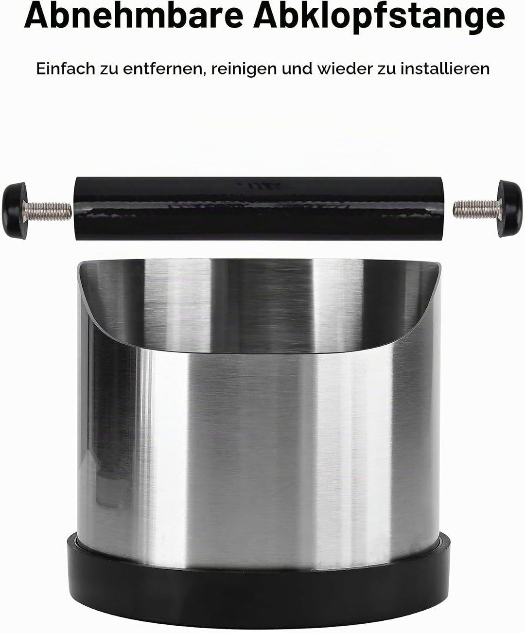 QUELIEN Heavy-Duty Espresso Knock Box - Extra-Large Capacity &amp; Scratch-Resistant Design for Daily Us
