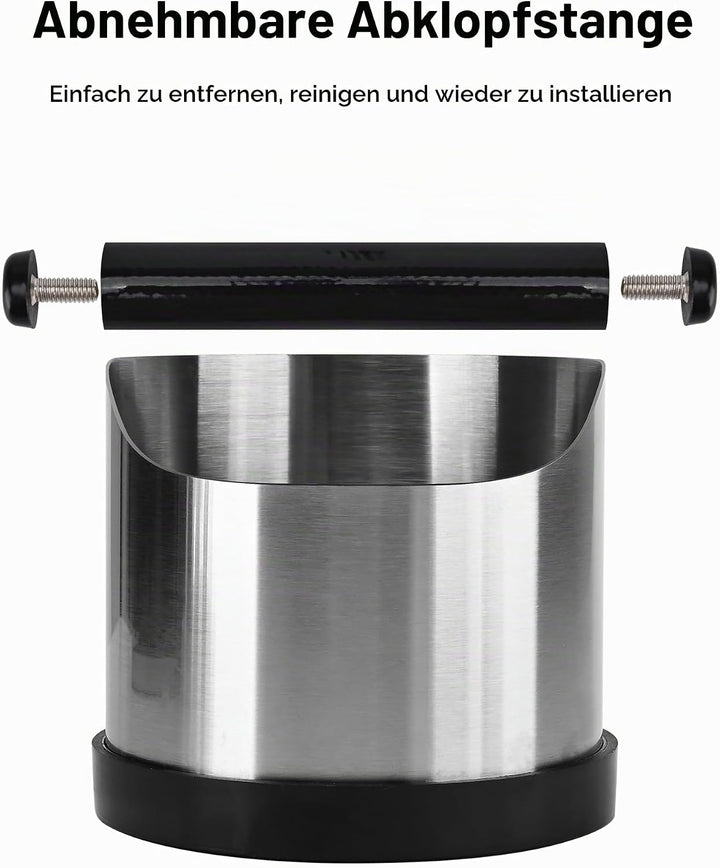 QUELIEN Heavy-Duty Espresso Knock Box - Extra-Large Capacity &amp; Scratch-Resistant Design for Daily Us