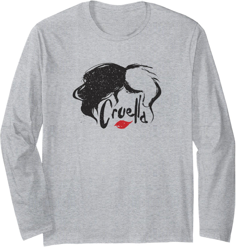 Disney Cruella Hair & Lips Logo Langarmshirt