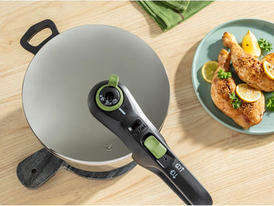 Tefal Secure Trendy Schnellkochtopf induktion 6l, 2-Stufen-Garregler: Intensivstufe 117°C, Schonstuf