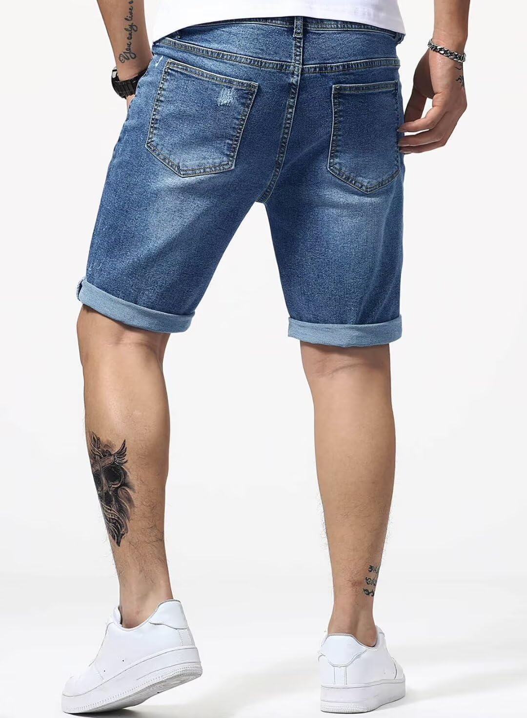 Meilicloth Jeans Shorts Kurze Herren Shorts Sommer Denim Western Casual A Blau XS, A Blau XS
