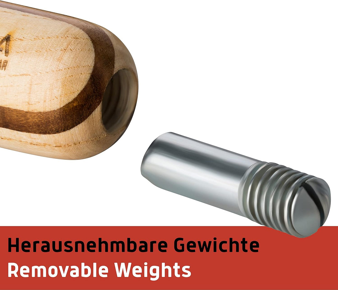 Serigala Profi Springseil aus Leder mit Holzgriffen - Lederspringseil mit Kugellagern und Gewichten