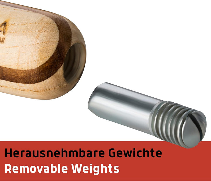 Serigala Profi Springseil aus Leder mit Holzgriffen - Lederspringseil mit Kugellagern und Gewichten