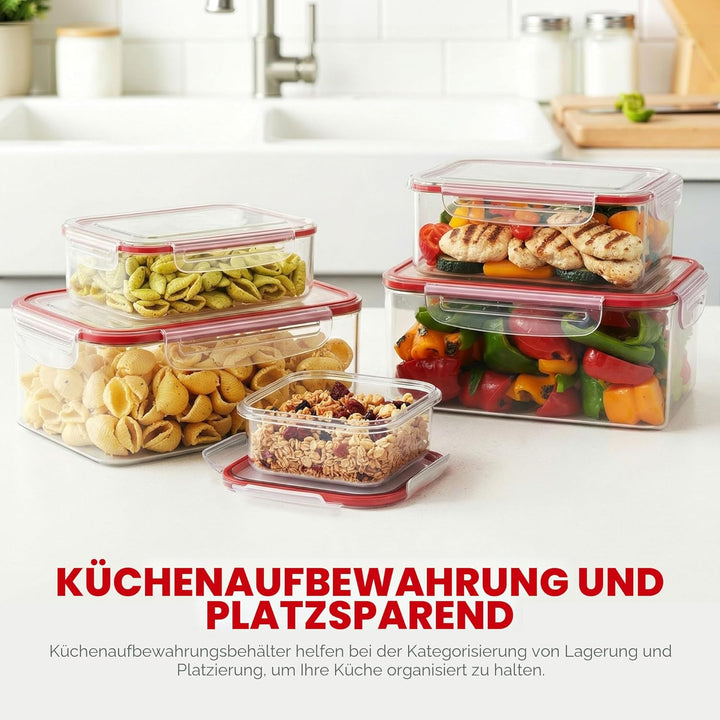 KICHLY 24 Stück luftdichte Plastik frischhaltedosen mit deckel (12 Behälter, 12 Deckel) frischhalted