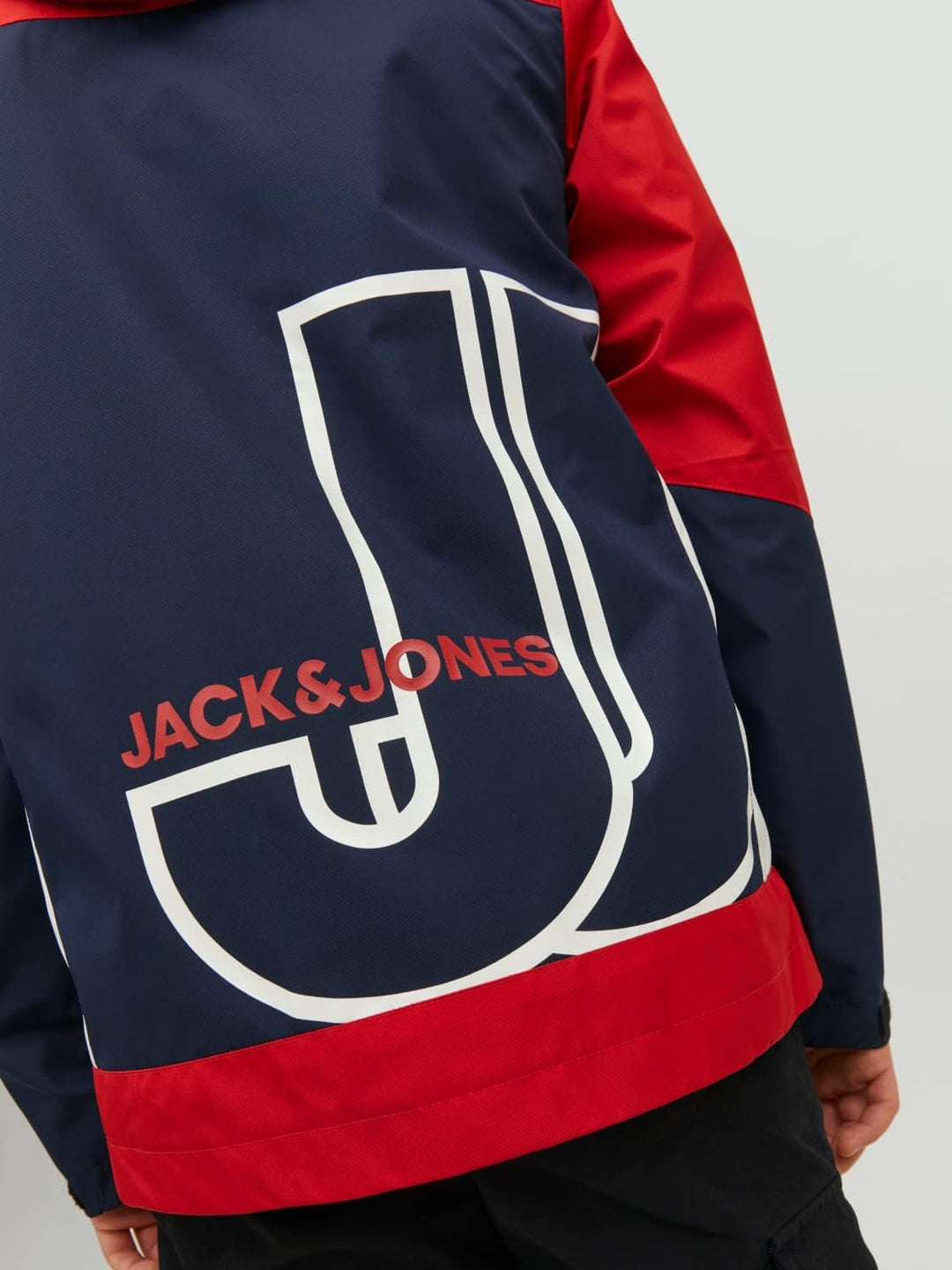 JACK & JONES Herren Jcologan Light Jacket Jnr Jacke 128 Navy Blazer/Detail:POMPEIANRED/WHITE BLOCKIN