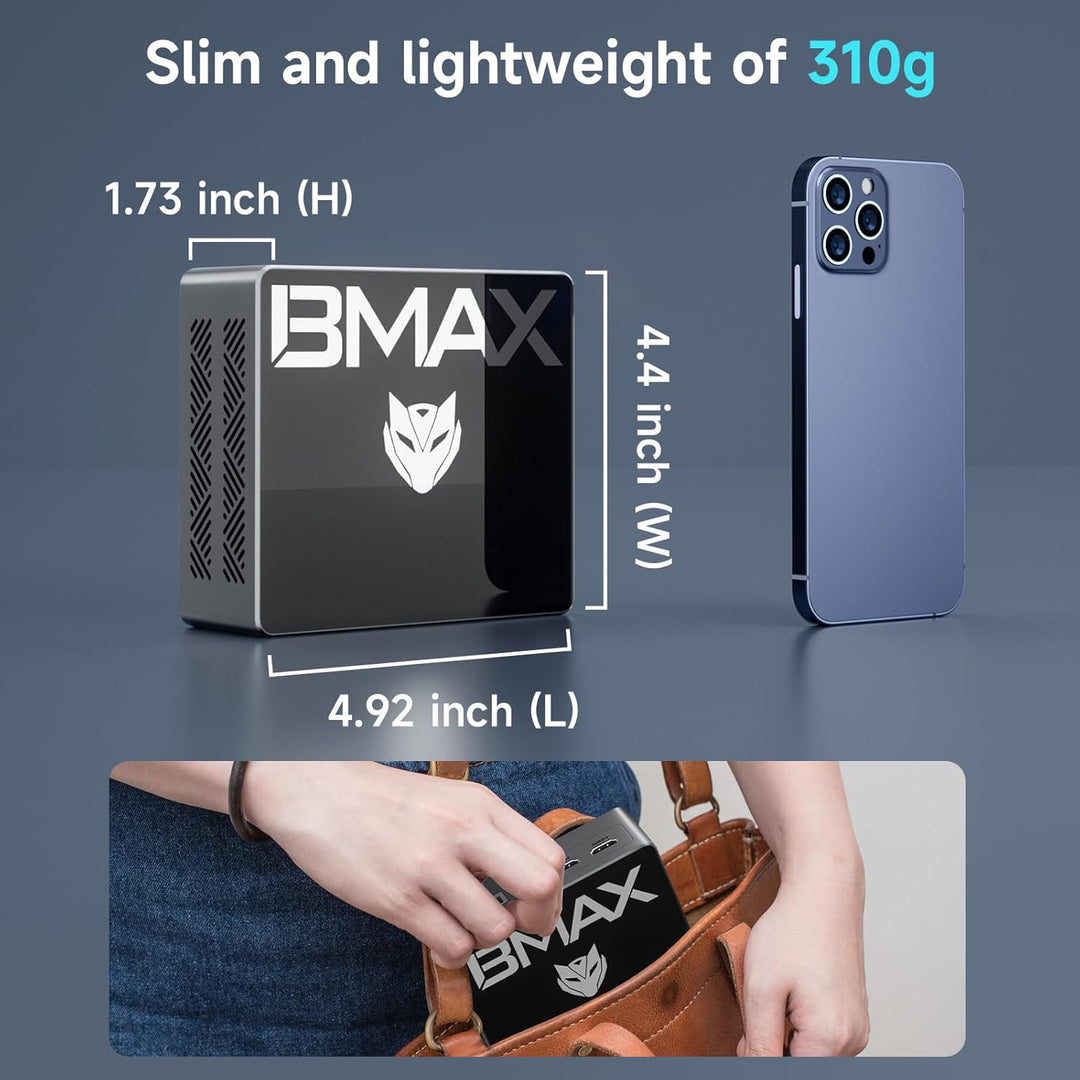 BAMX Mini Pc N97 (up to 3.6GHz)｜16GB DDR4 512GB ROM Win-11 Pro｜B4Pro 4K UHD Mini Desktop Pc｜HDMI×2,B