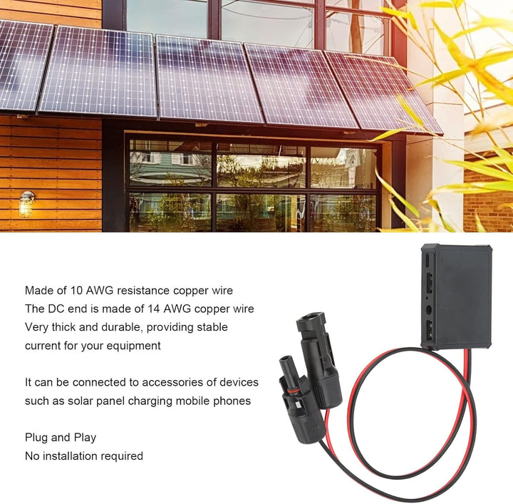 USB-C Solarpanel, Solarladegerät mit Typ-C DC-USB Schnittstelle, Solar-Steckdosenleiste für Telefone