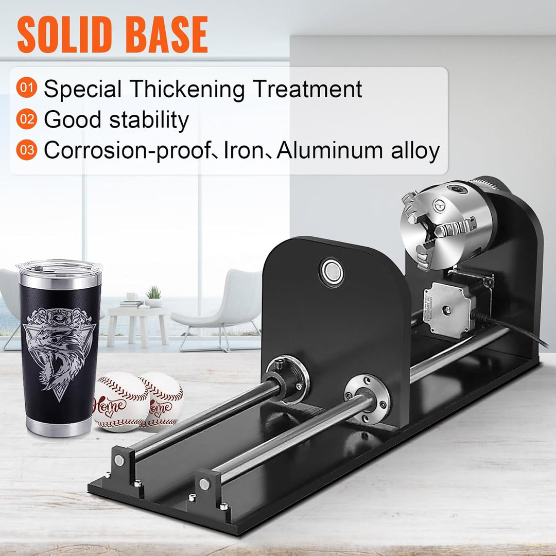 Laser Rotationsachse Drehachse Y-Achse mit 3-Backenfutter & Schrittmotor, 360° drehbare Laser-Rotati