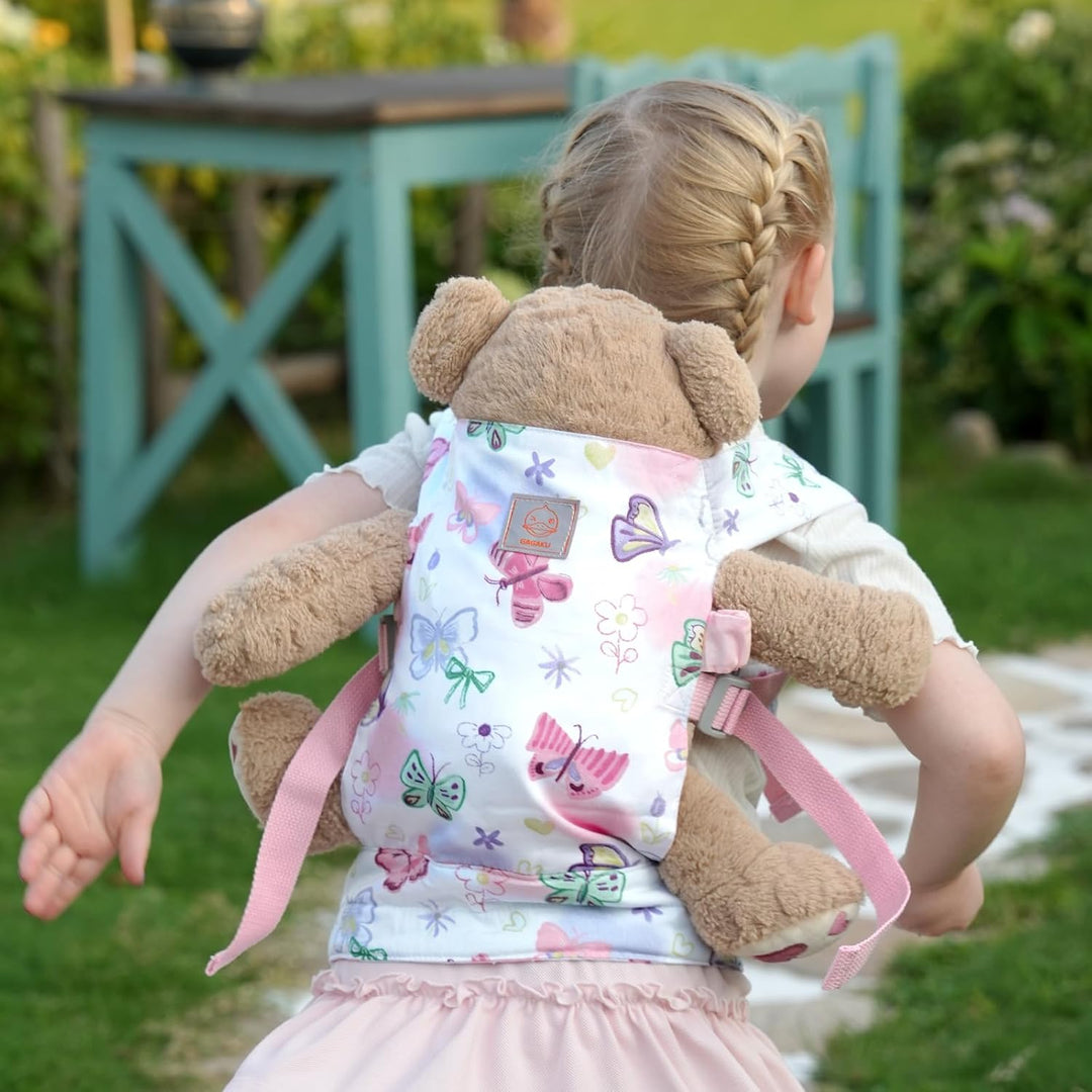 GAGAKU Puppentrage ab 3 Jahre Kinder, Babytrage Puppen Bauchtrage Puppenzubehör Tragesitz mit Verste