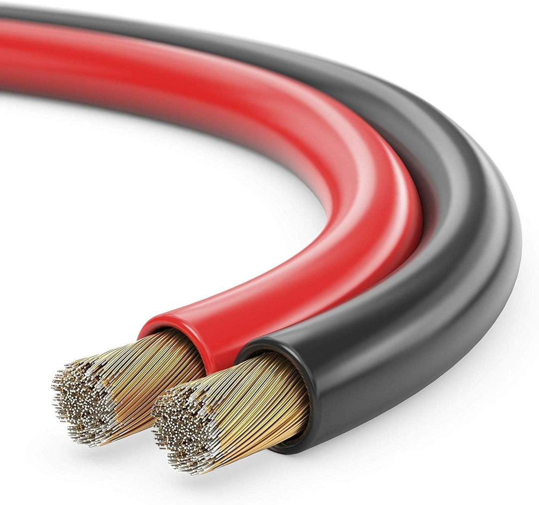 Sonero® 100 Meter 2x2,50mm² CCA Lautsprecherkabel/Boxenkabel, Farbe: rot/schwarz 2x2,50mm² 100m rot/