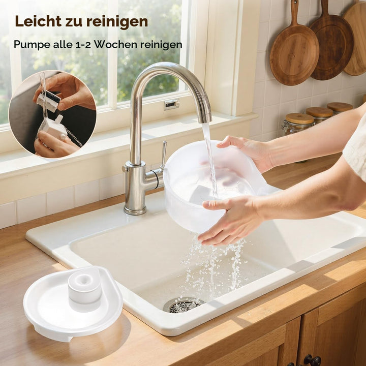 Katzenbrunnen 2,5L Trinkbrunnen für Katze Super Leiser, Wasserbrunnen für Katzen mit LED und 3 Aktiv