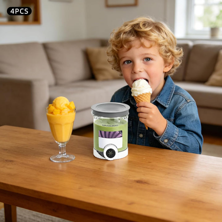 Sahnebehälter Eisbehälter Gefrierbecher 4er Set 16oz Spülmaschinenfest
