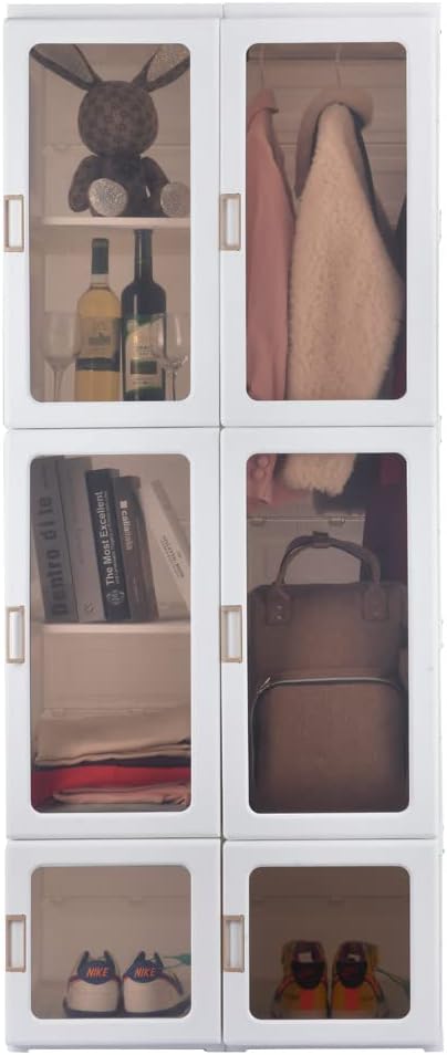 BITUXX Lex21 Kleiderschrank Schrank Organizer aus PP 104x69x50cm Leichter Aufbau