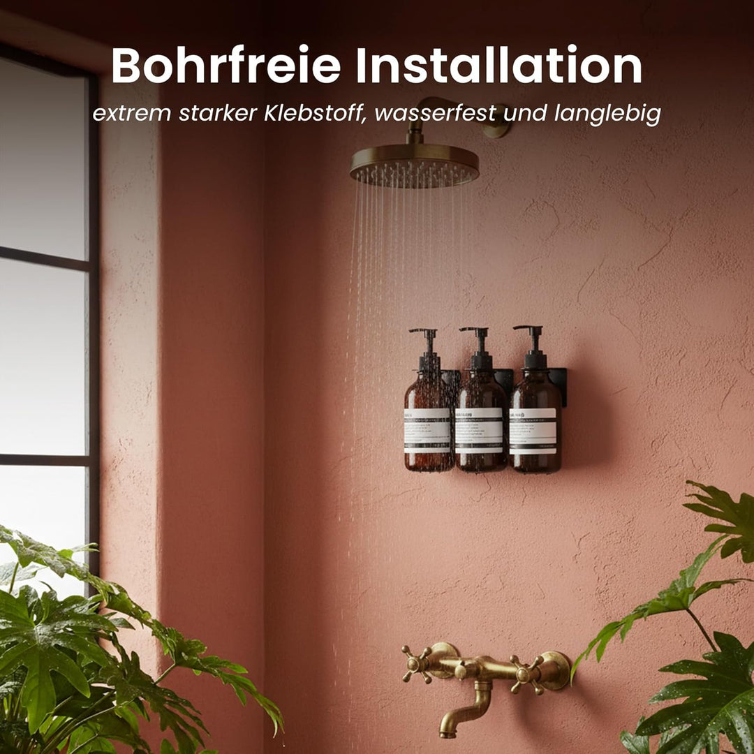 MaisoNovo Shampoo Flaschen zum befüllen – Duschseifen Seifenspender Wandbefestigung – 500 ml Set mit