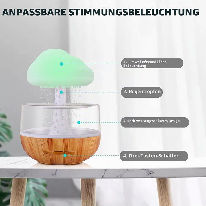 Weljoy Zen Regenwolken-Nachtlicht, Aromatherapie, ätherisches Öl, Diffusor, Mikro-Luftbefeuchter, Sc