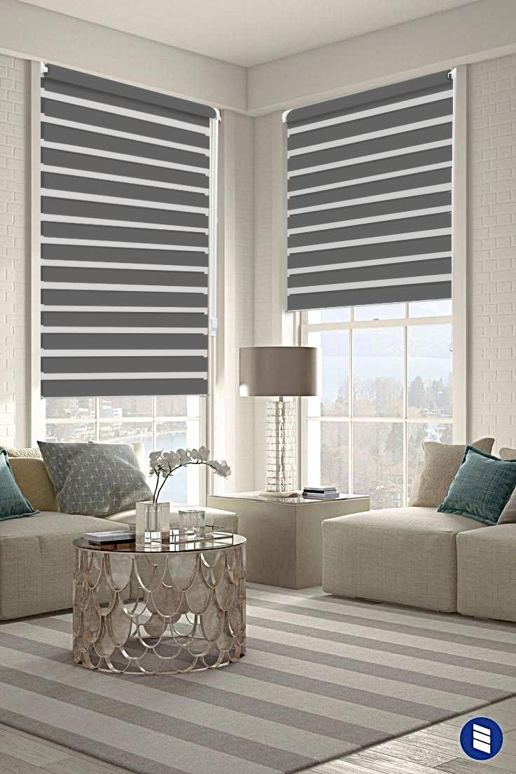 Eurohome Doppelrollo Klemmfix ohne Bohren, Duo Rollo,120cm x 150cm (Stoffbreite 116 cm) Grau Transpa