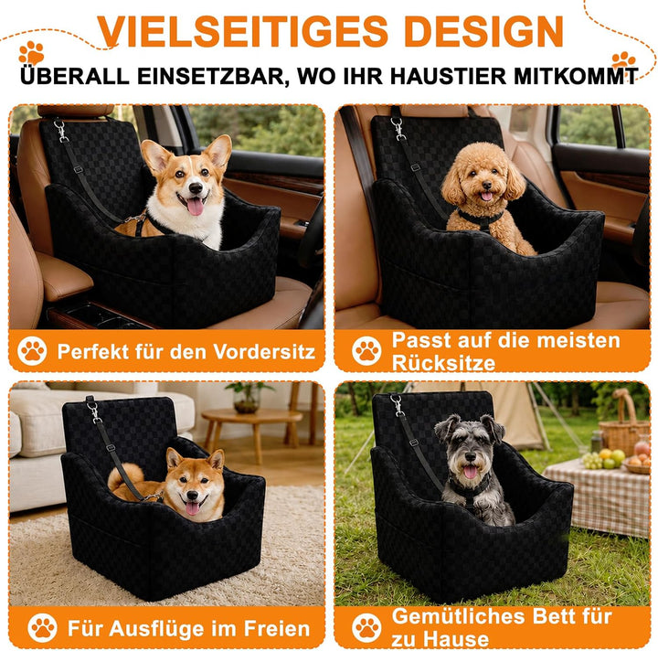 Hundesitz Auto für Kleine und Mittelgrosse Hunde Schwarz, Schwarz