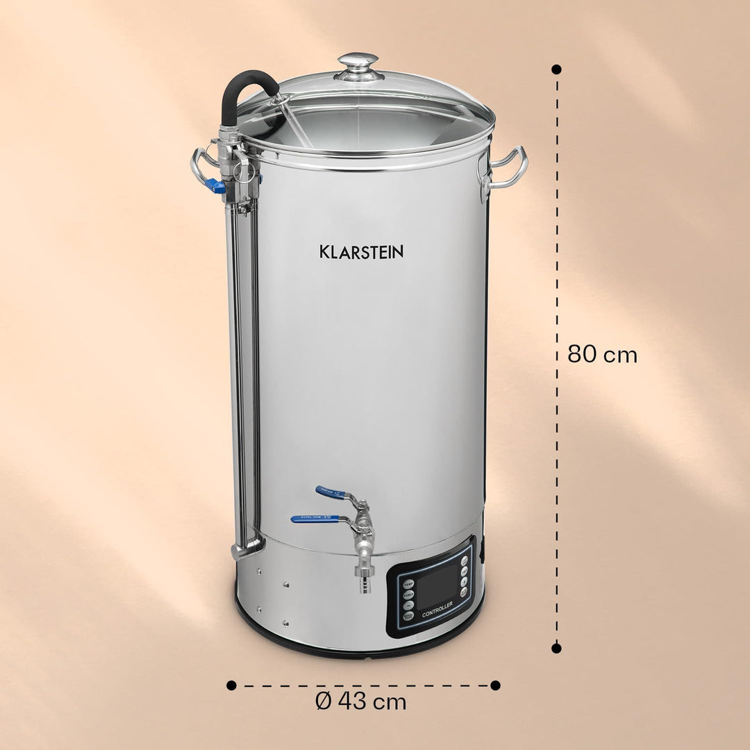Klarstein Bierbrauset, Bierbrauanlage, Maischekessel zum Bier Brauen, Bier-Selbstbrauset, Selber Bie