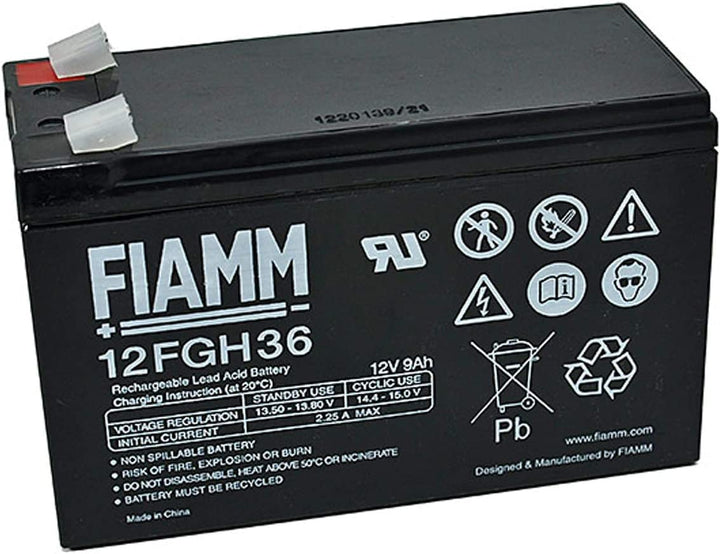 FIAMM Akku passend für Blei-Akku 12V 9Ah Hochstrom FGH20902 Faston 6,3mm