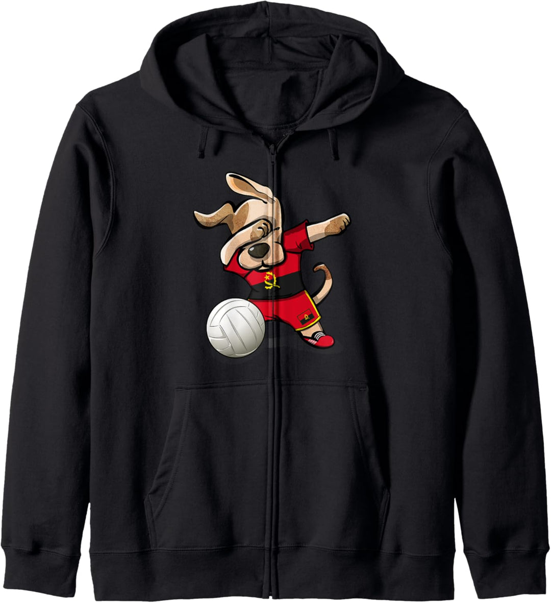 Tupfender Hund Angola Volleyball - Angolanische Flagge Sport Kapuzenjacke
