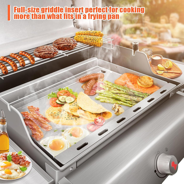 Denmay 58.6 x 44cm Plancha Grillplatte für Weber Spirit 300 Serie, Universal Grillplatte Ersatz für