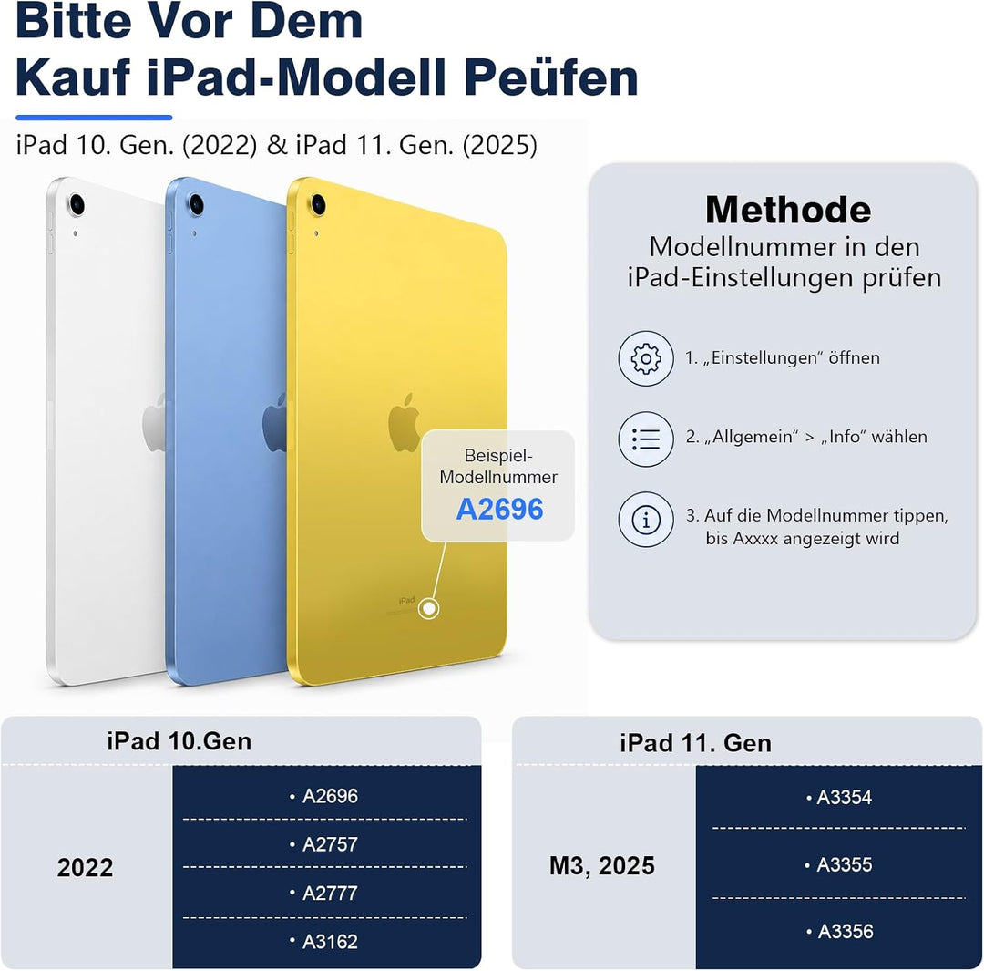 Magic Keyboard für iPad 11. Generation (A16, 2025) &amp; iPad 10. Generation (2022), 10,9 Zoll, Magnetis