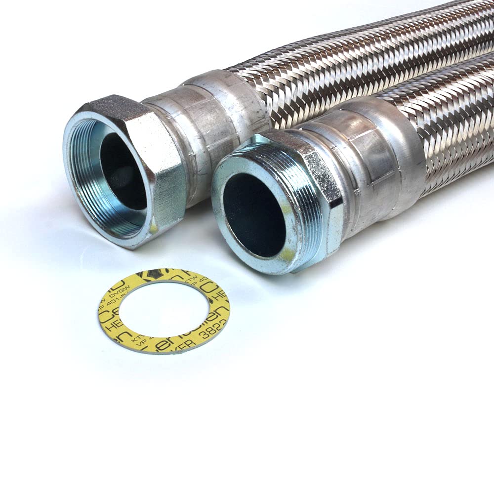 Panzerschlauch 2 1/2"ÜM x 2 1/2"AG, Flexschlauch DN60 für Nutzwasser 1,00m / 1.000mm, 1,00m / 1.000m