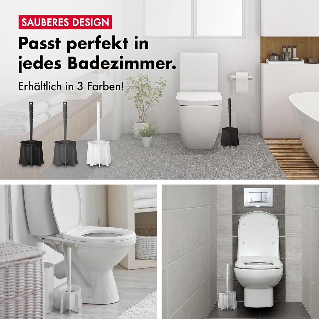 Tyroler Bright Tools Toilettenbürste antibakterielle WC-Bürste (Weiss), Weiss
