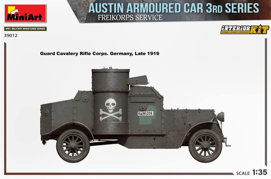 Mini Art 550039012 Miniart WWI 1:35 - Austin 3rd Series, Freikorps Service Int Plastik Bausatz