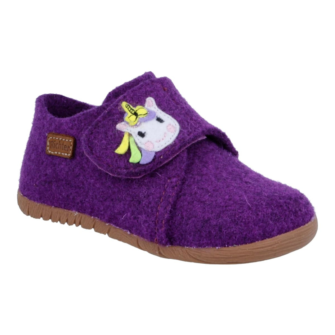 Richter Kinderschuhe Mädchen Filzi Hausschuh 29 EU Plum, 29 EU Plum