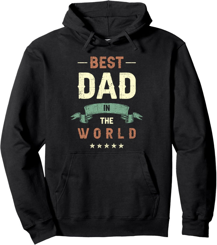 Bester Papa der Welt, auf Englisch, Retro-Vintage-Look Pullover Hoodie