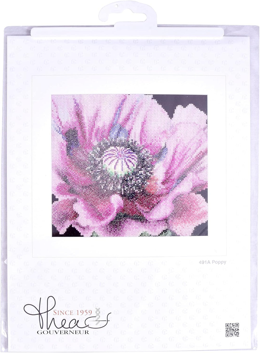 Thea Gouverneur - Kreuzstich-Set - Mohn - Aid - Aida - 18 Count - Für Erwachsene - 491A 491A Aida, 4