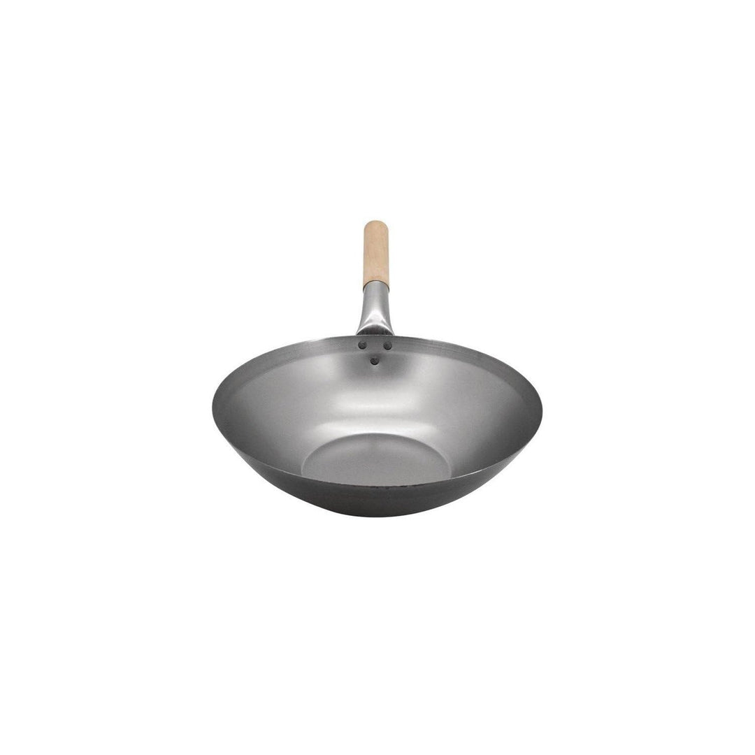 Vogue K296 Wok, Baustahl Flacher Boden, 32,4 cm Durchmesser