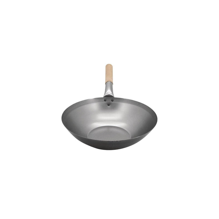 Vogue K296 Wok, Baustahl Flacher Boden, 32,4 cm Durchmesser