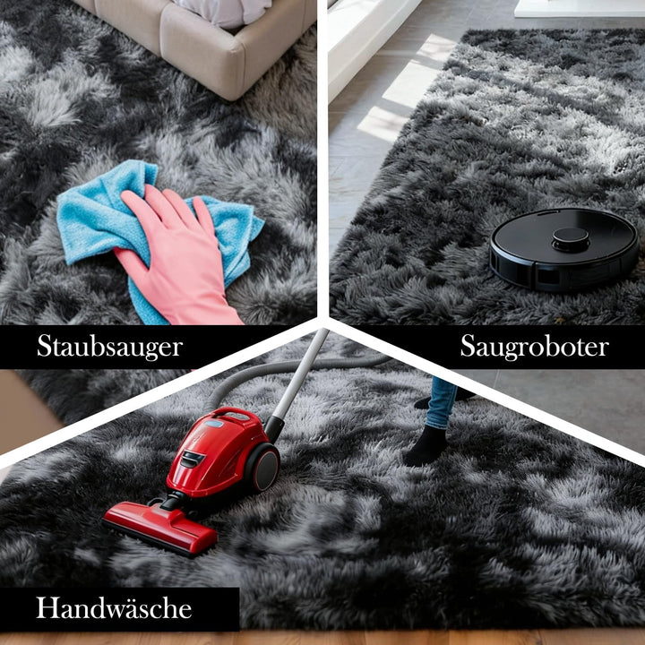 VOFUSHON Wohnzimmer Hochflor Teppich,Shaggy Flur Läufer Teppich Modern Flauschiger Weich Teppich Gro