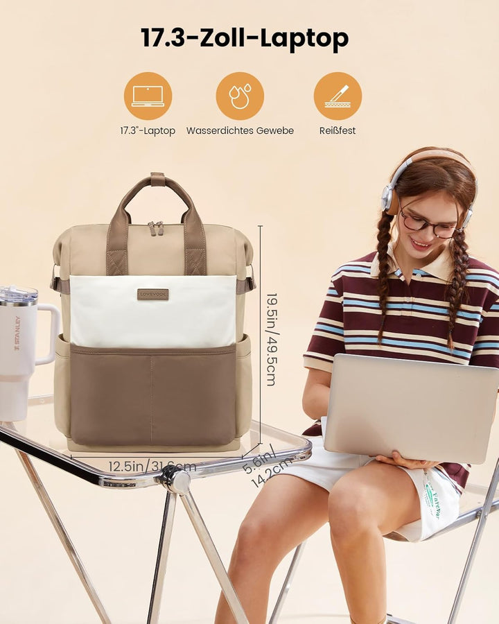 LOVEVOOK Rucksack Damen Laptop Rucksäcke mit Laptopfach 15.6 Zoll Schulrucksack Schultasche Backpack