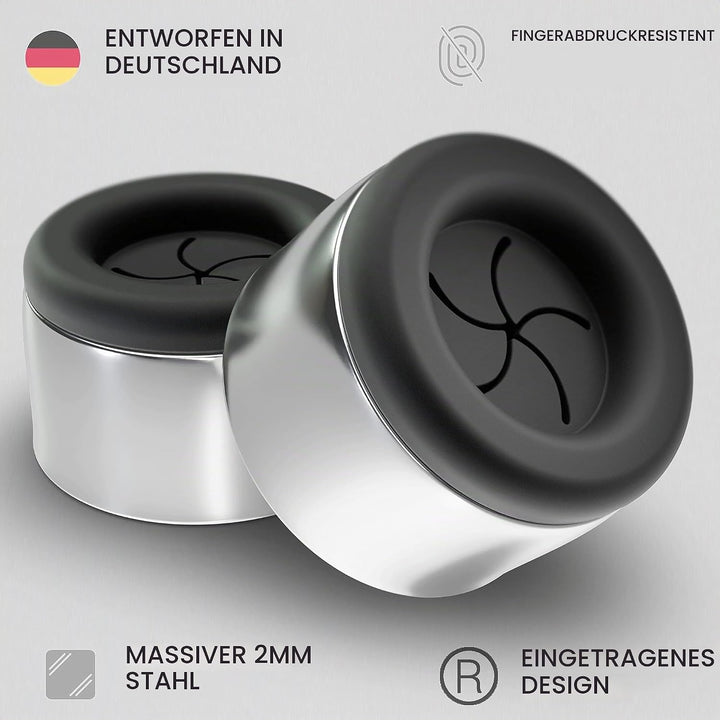 4 Premium Handtuchhalter im Set für Bad, Küche und Haushalt aus Edelstahl - Geschirrtuchhalter - Han
