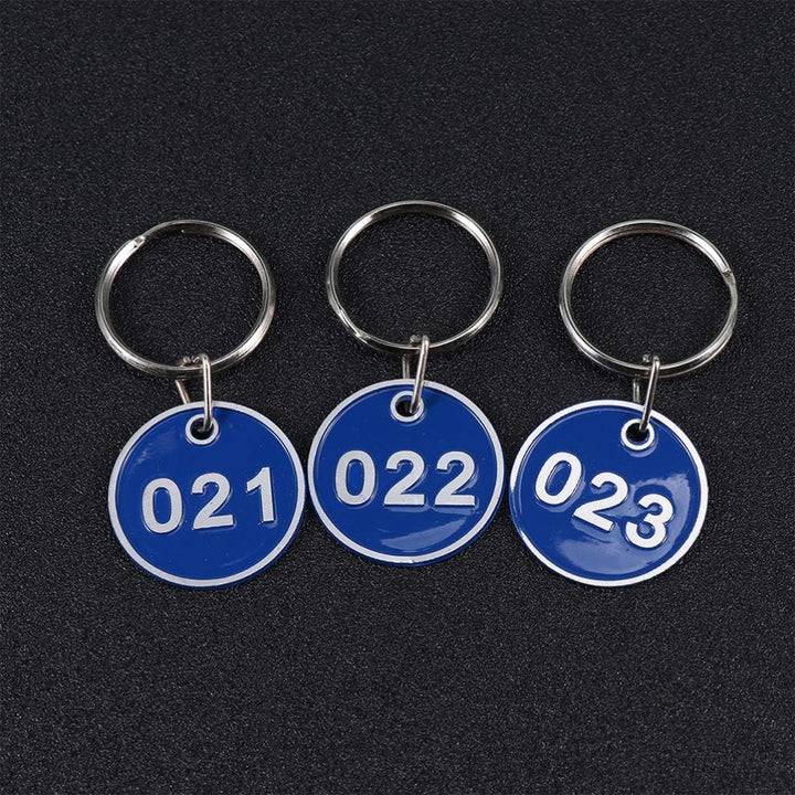 NUOBESTY Schlüsselanhänger Aluminiumlegierung Runde Schlüssel Tags mit Ring 1 bis 100 Numeriert Kenn