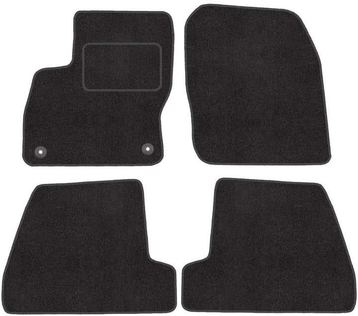Fussmatten mit Clips 4er Set für Ford Focus 3 MK3 2011-2018 Velours Automatten Vorne, Hinten + Clips