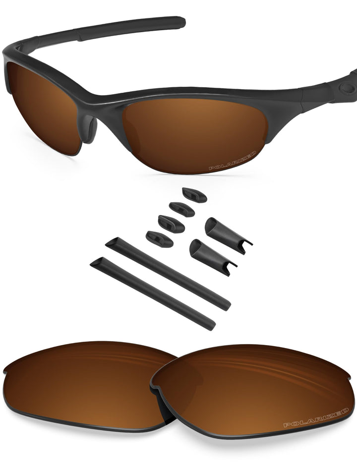 BlazerBuck Anti-salz Polarisierte Ersatzgläser für Oakley Half Jacket Bernstein Polarisiert, Bernste
