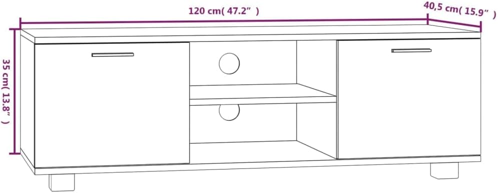 vidaXL TV Schrank TV Möbel Lowboard Fernsehschrank TV Tisch Beistellschrank HiFi-Schrank mit 4 Fäche