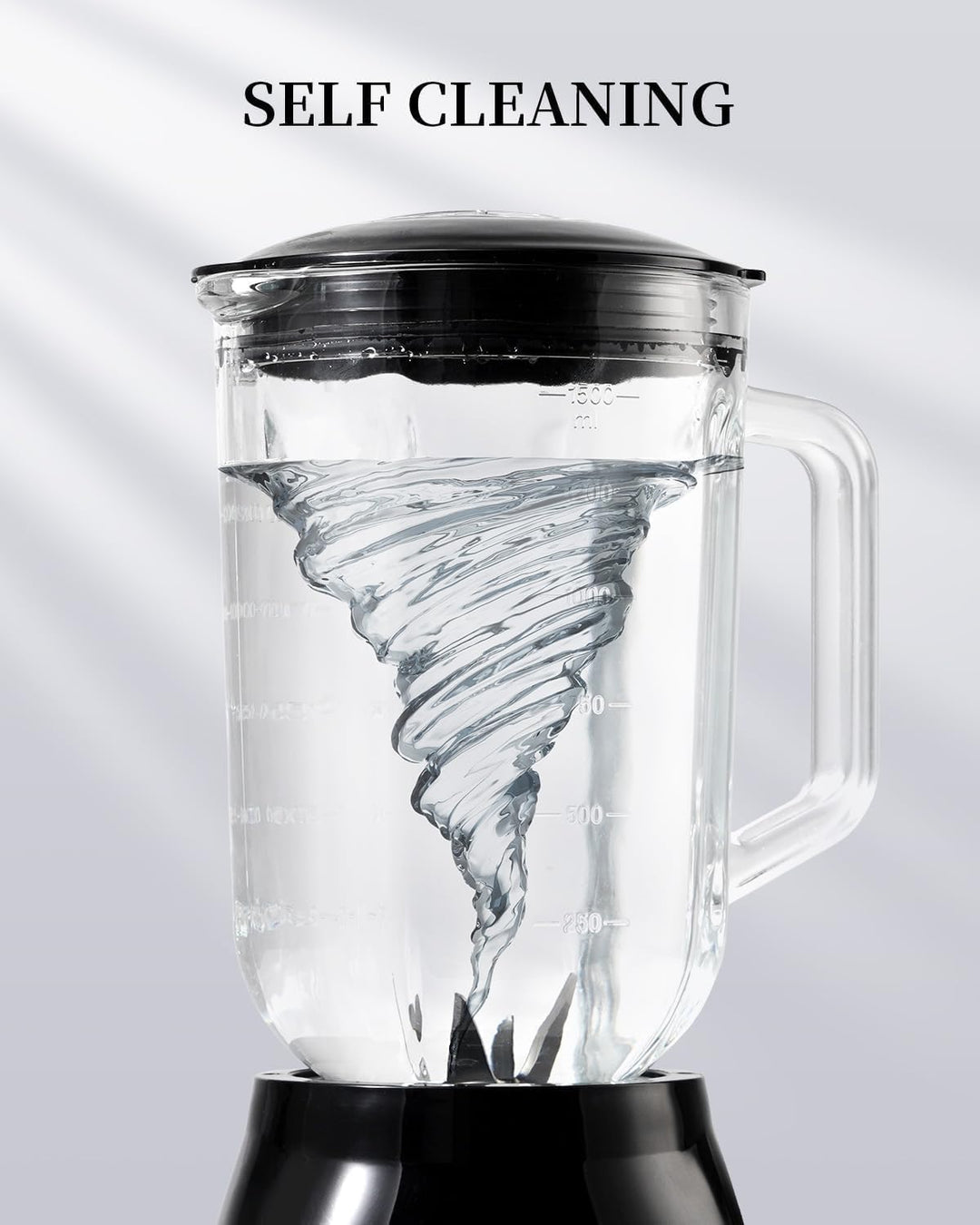 SHARDOR Standmixer, 700 W Spitzenleistung smoothie maker mit 1,5-Liter-Glasbehälter, Edelstahl 6-Kli