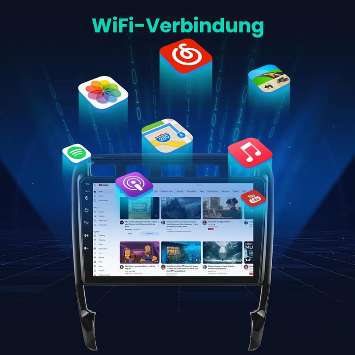[2+64G] Android 13 Autoradio für Porsche Cayenne 2003-2010 mit Drahtlos Carplay & Android Auto, 9 Zo
