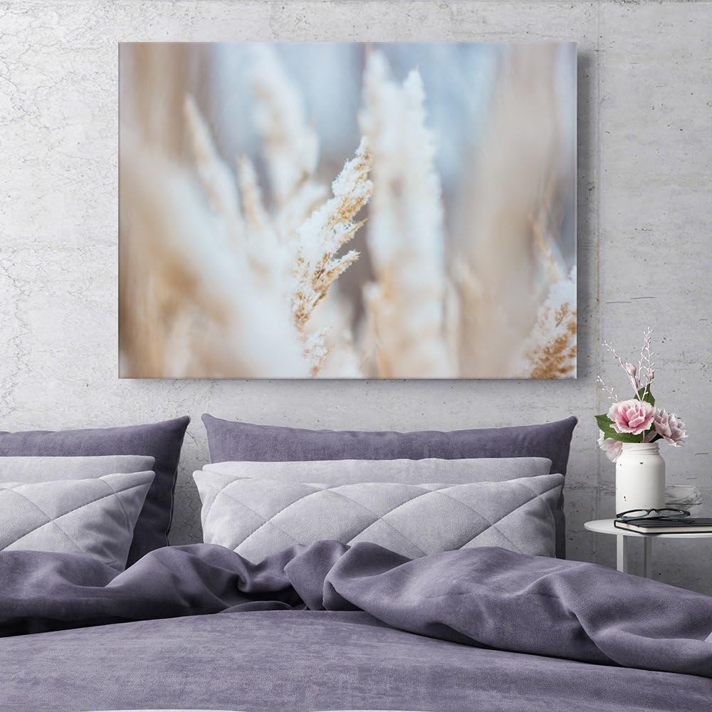 Feeby. Wandbilder - 1 Teilig- 60x80 cm - Bilder Kunstdrucke Deko Panel, GRAS, NATUR, WEIss, 60x80 cm