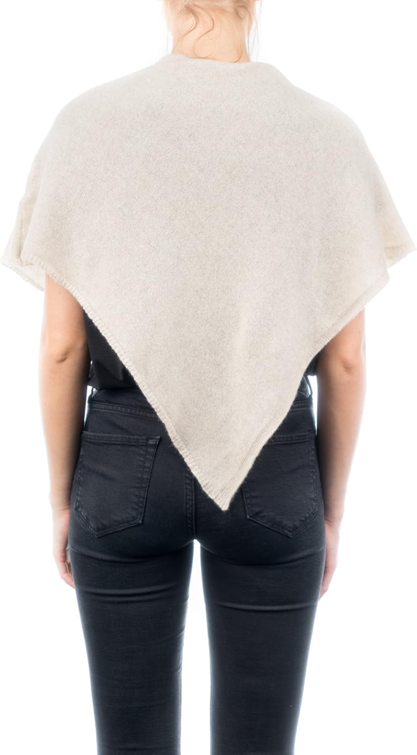 Dalle Piane Cashmere - Kurzer Poncho aus 100% Kaschmir - für Frau Einheitsgrösse Grosse Grössen Beig