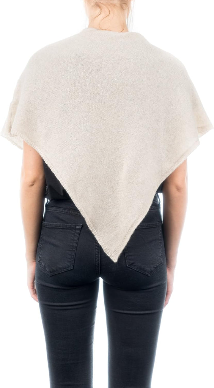 Dalle Piane Cashmere - Kurzer Poncho aus 100% Kaschmir - für Frau Einheitsgrösse Grosse Grössen Beig