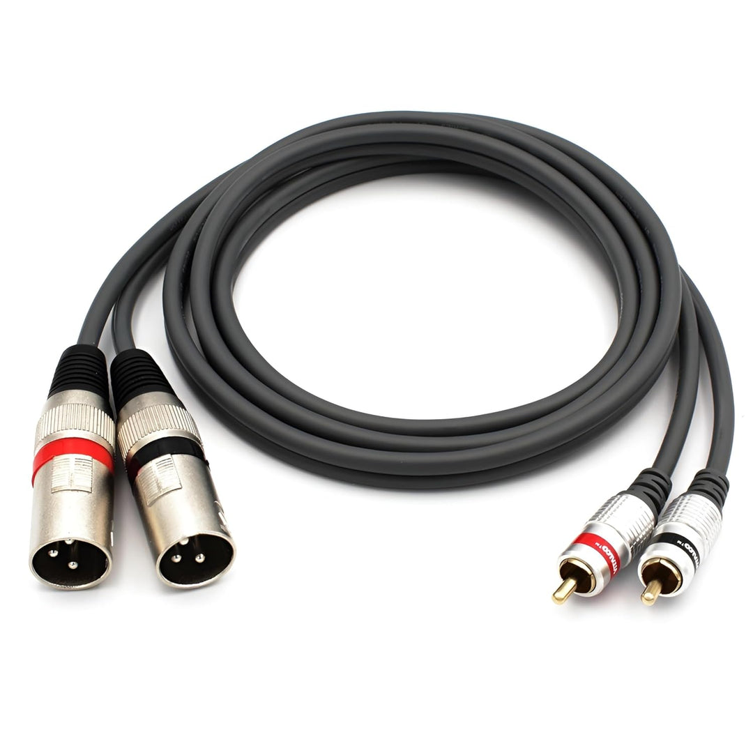 VITALCO 2x XLR Stecker auf 2x Cinch Stereo Kabel 1.5m Mikrofonkabel 3 Polig auf Chinch Adapter 2-XLR