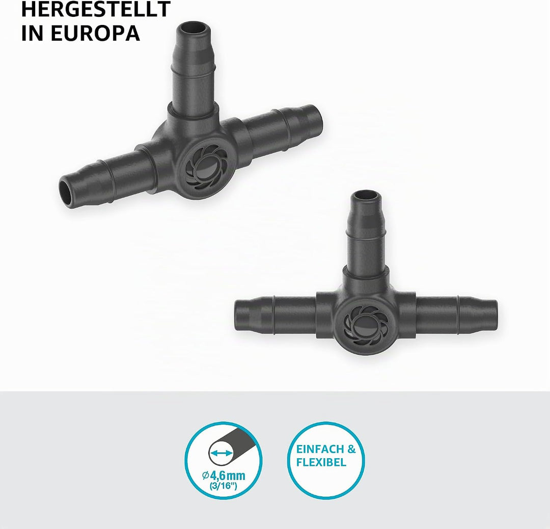 Gardena Micro-Drip-System T-Stück 4,6 mm (3/16 Zoll): Zubehör für die Abzweigung von Verteiler- und