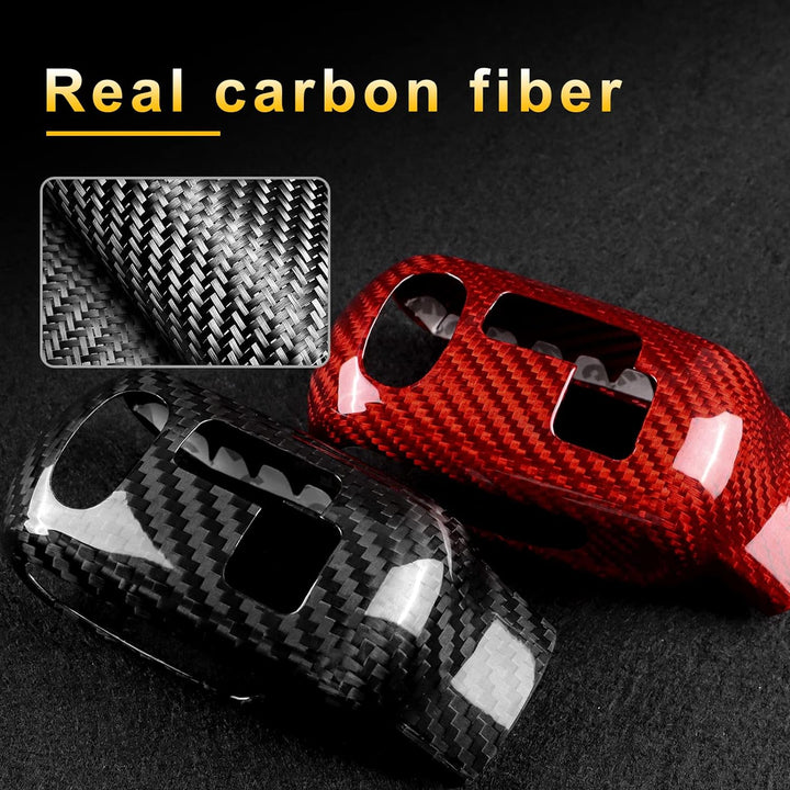 KUNGKIC Kohlefaser Auto-Schaltknauf-Abdeckung Schalthebelknauf Aufkleber Compatible with Mini Cooper