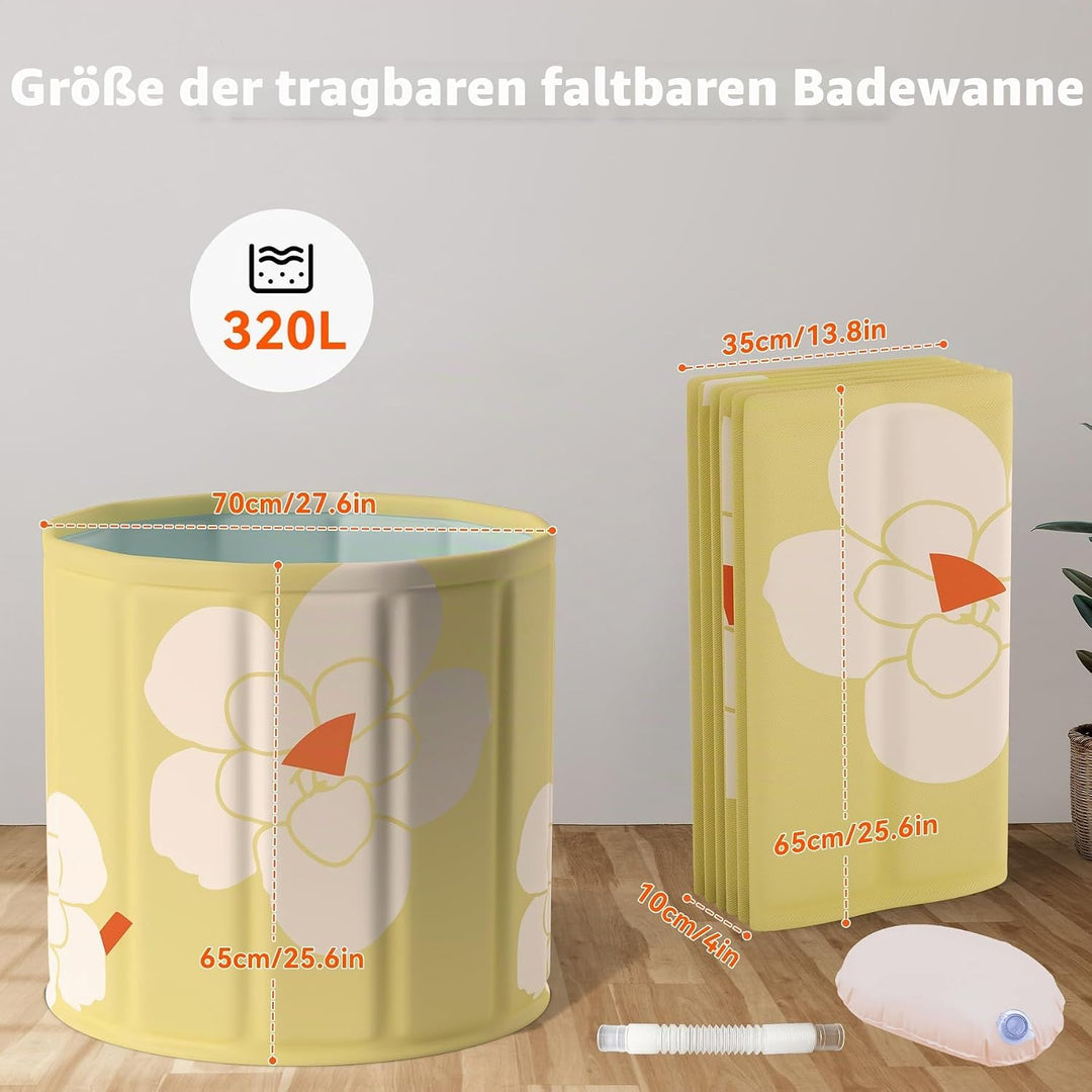 Yellow bathtub Tragbare klappbare Badewanne, Freistehende Badewannen für Erwachsene, Eis- und Heissb